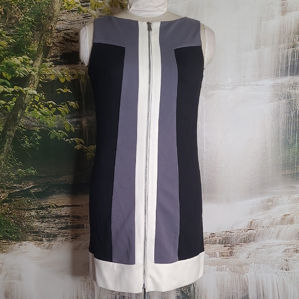 Nine West Womens 8 Colorblock Sheath Quiet Luxury Classy Sleeveless Dress